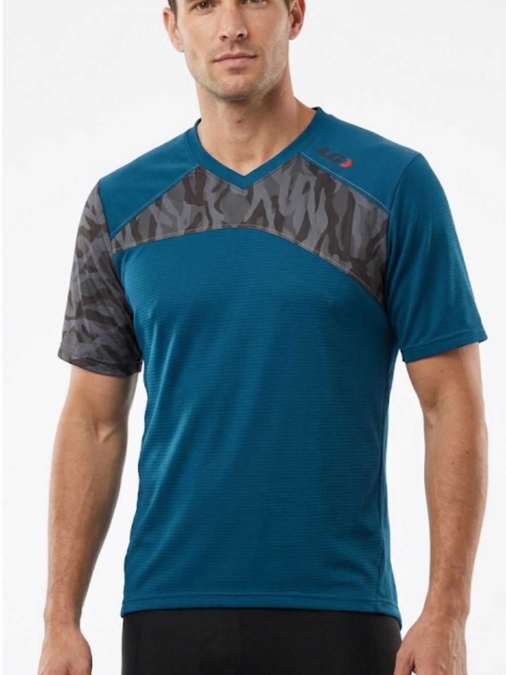 LOUIS GARNEAU Teal Camo Cycling Shirt